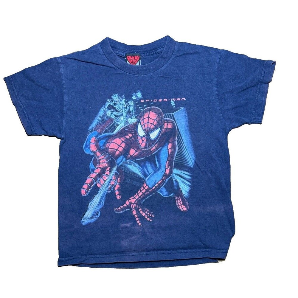 VINTAGE The Amazing Spiderman The Movie T- Shirt Youth Size Small 2002 Promo Y2K
